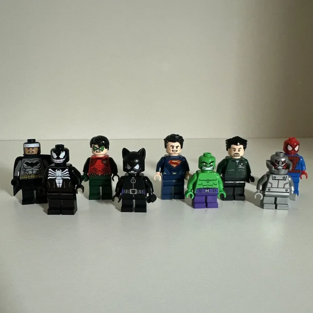 LEGO Superhero Lot of 9 Minifigures Marvel & DC Venom Batman Robin Superman